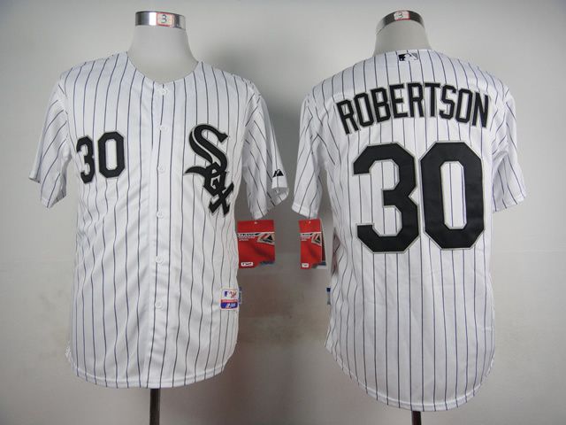 Men Chicago White Sox #30 Robertson White MLB Jerseys